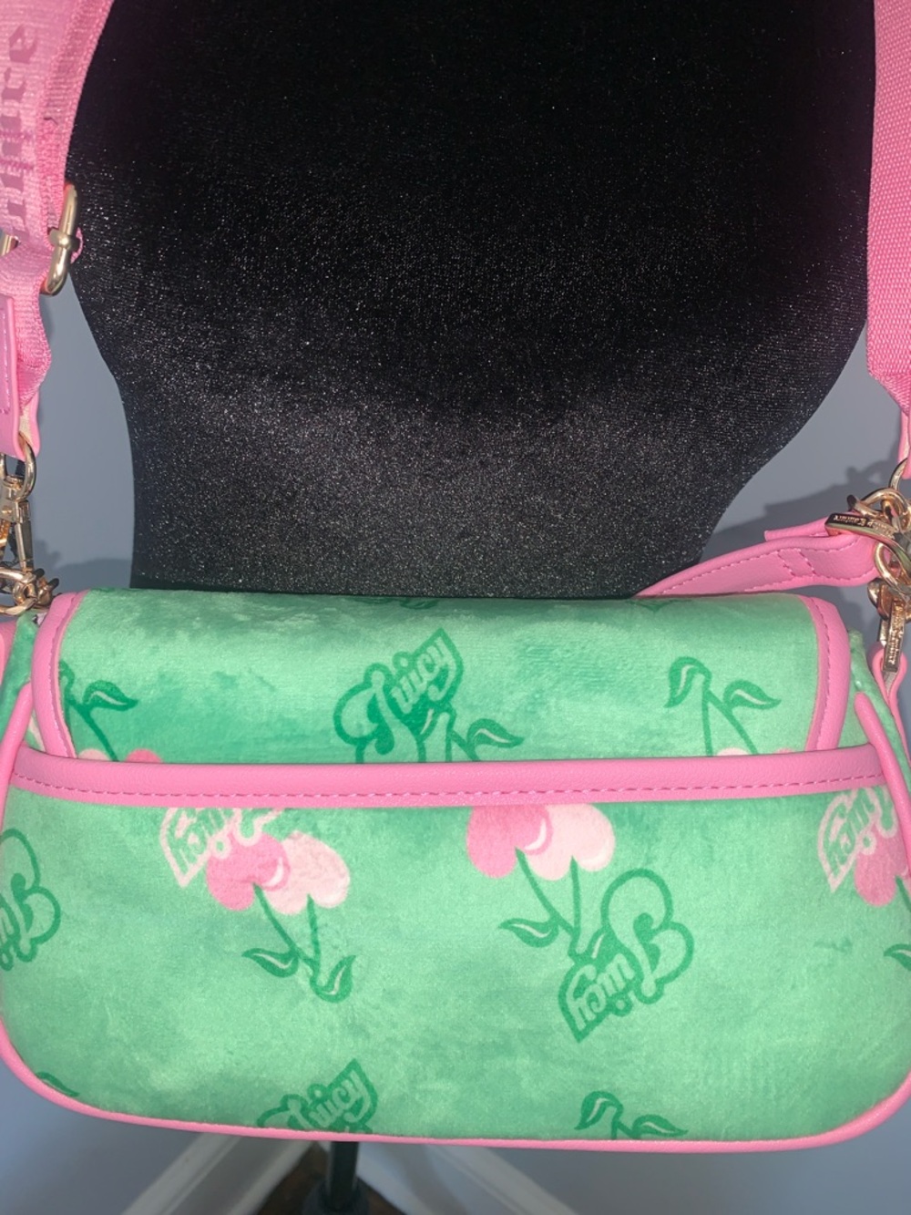 🆕- Juicy Couture Retro Juicy Cherry  Shoulder Bag Retro Green Multi - Picture 11 of 12